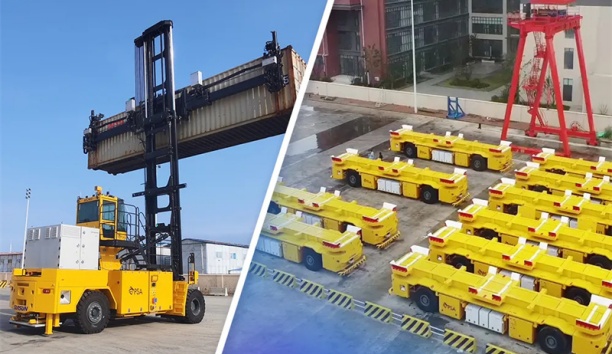 连创里程碑！蓝狮娱乐港口移动机器人海外累计交付超100台＆空集装箱堆码机器人正式发布